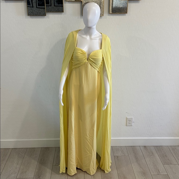 HALSTON Women's Alma Crepe with Georgette Gown - Picture 8 of 8